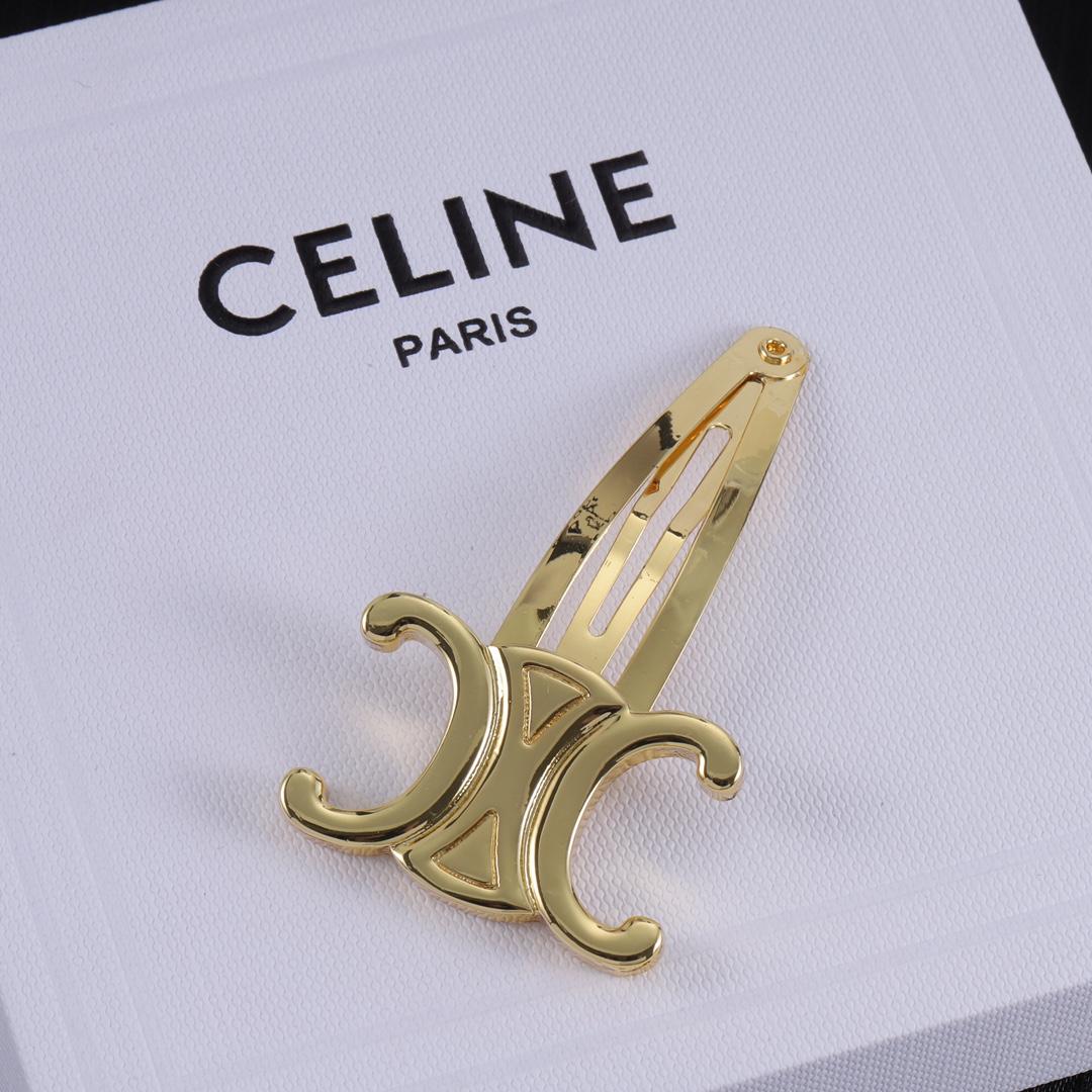 Celine Hair Clips In Brass With Gold Finish And Steel - DopestKickz