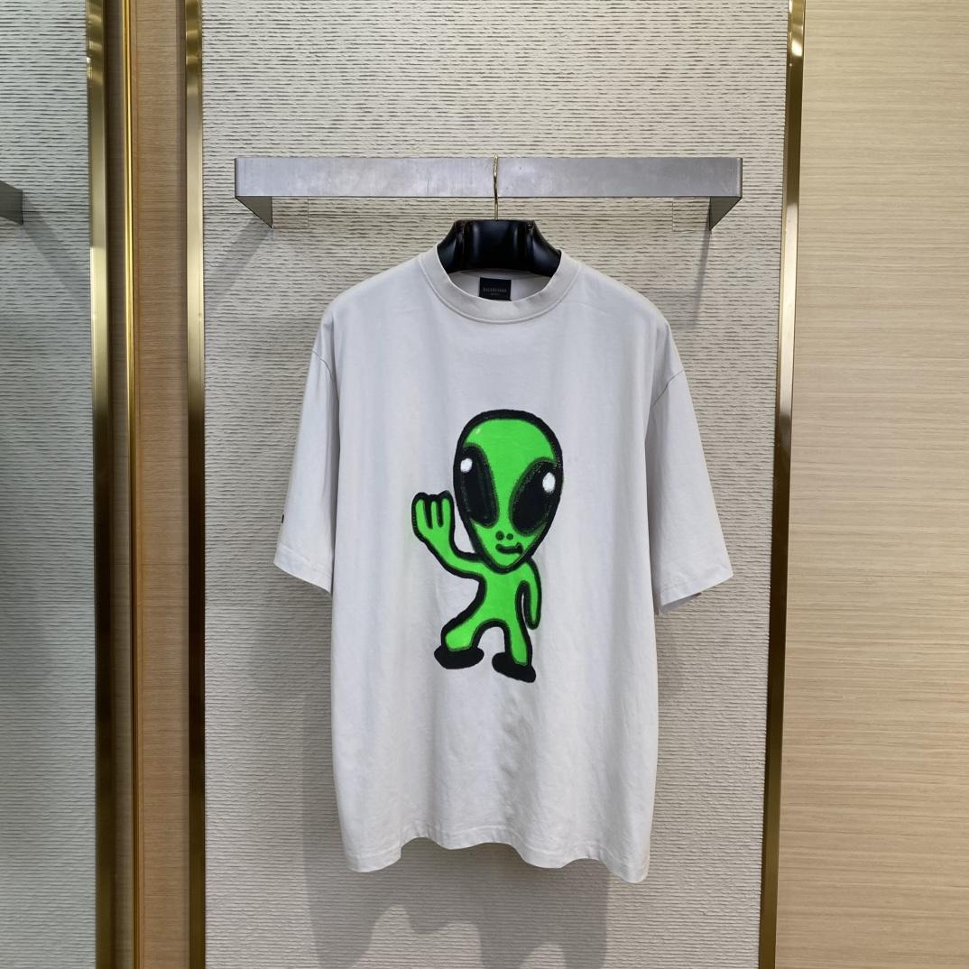 Balenciaga Hi There + Dripley T-Shirt Medium Fit In Dirty White - DopestKickz