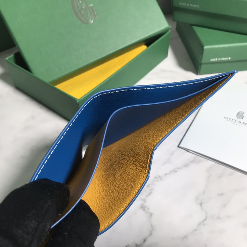 Goyard Short 8 Card Slots Billfold Wallet Blue - DopestKickz