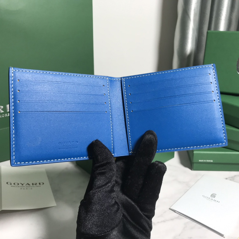 Goyard Short 8 Card Slots Billfold Wallet Blue - DopestKickz
