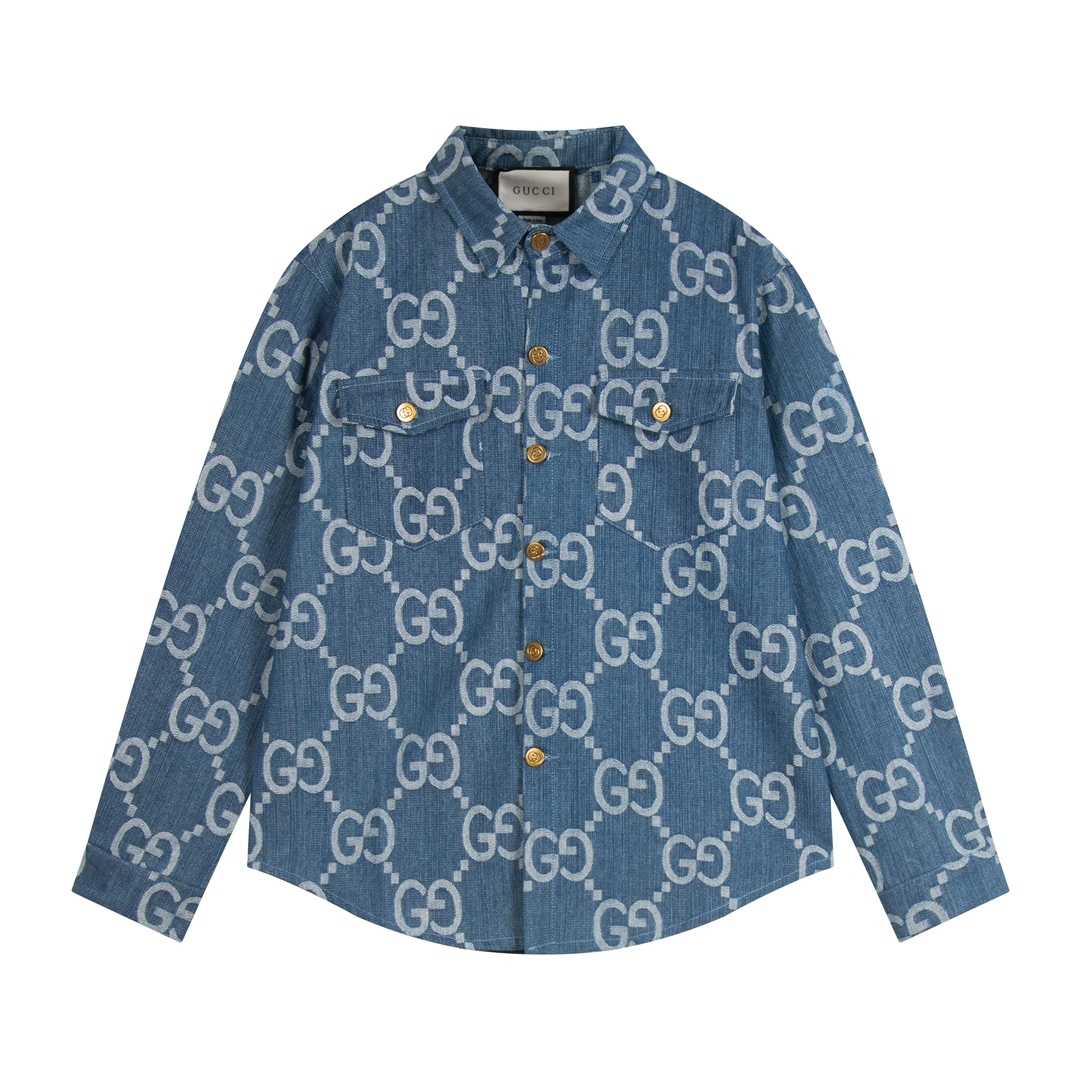 Gucci Jumbo GG Denim Shirt - DopestKickz