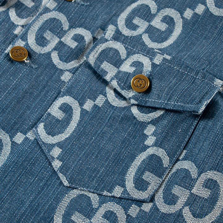 Gucci Jumbo GG Denim Shirt - DopestKickz