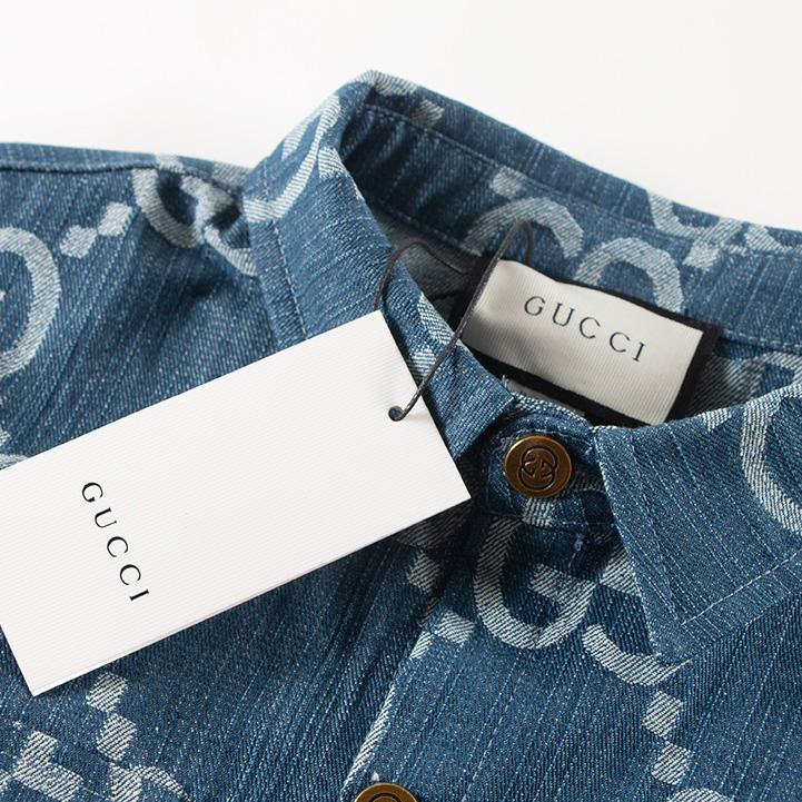 Gucci Jumbo GG Denim Shirt - DopestKickz