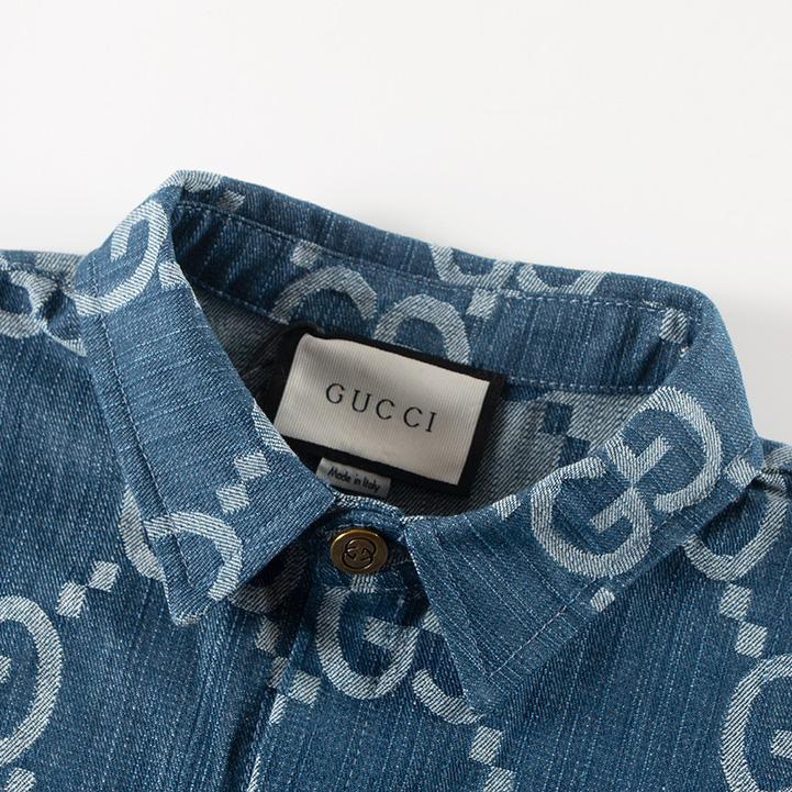 Gucci Jumbo GG Denim Shirt - DopestKickz