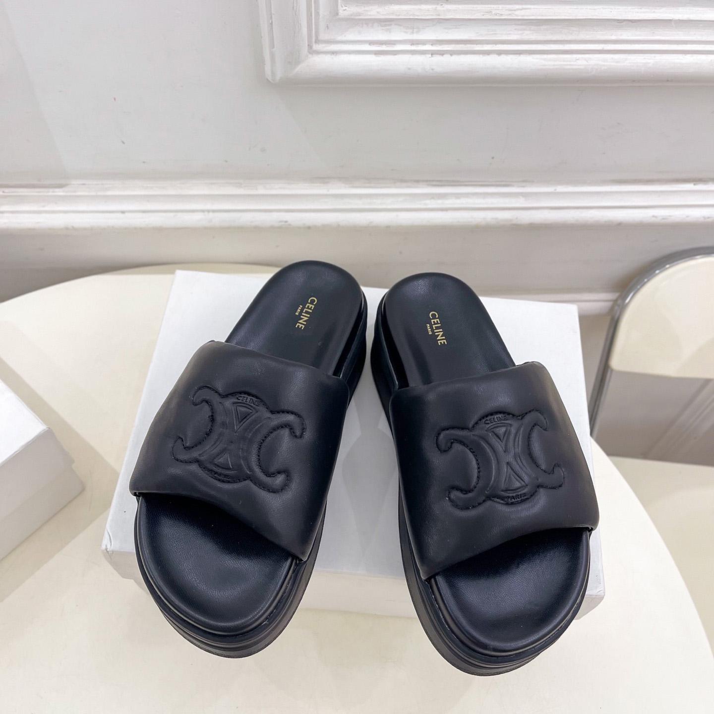 Celine Block Slide With Triomphe In Lambskin - DopestKickz