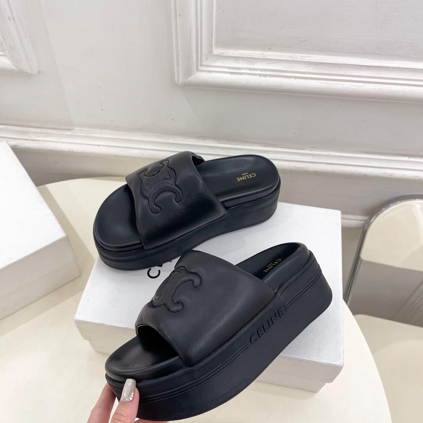 Celine Block Slide With Triomphe In Lambskin - DopestKickz