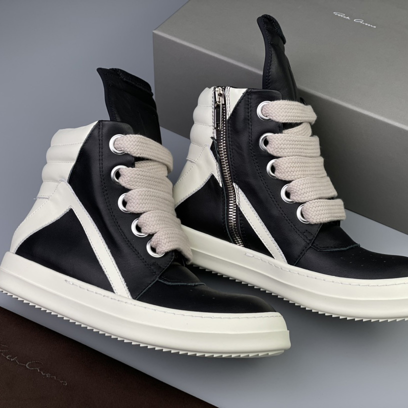 Rick Owens Geobasket High 'Black Milk' - DopestKickz