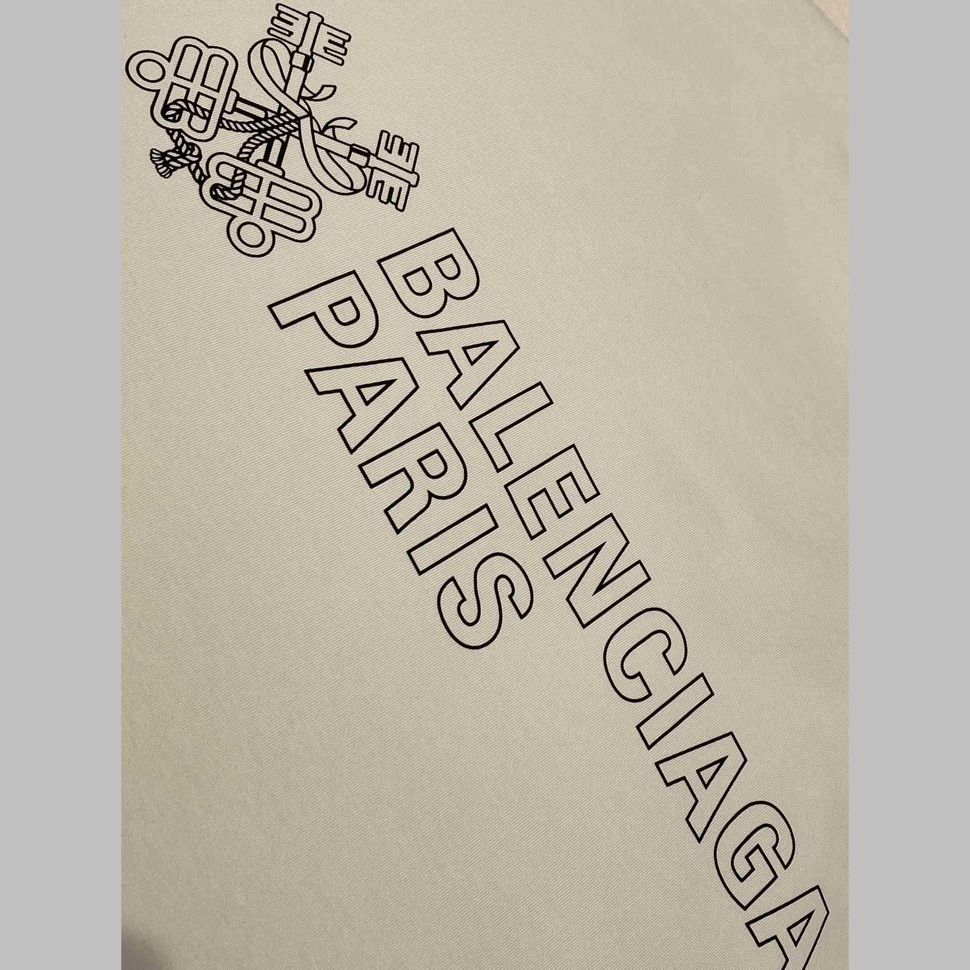 Balenciaga Men's White Oversized Key Crest T-Shirt - DopestKickz