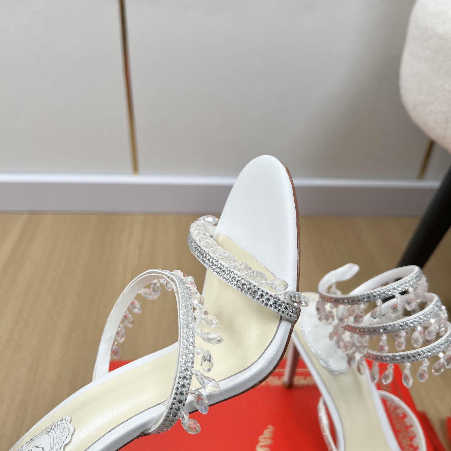 Rene Caovilla Jeweled Chandelier Crystal Teal Sandal  95mm - DopestKickz