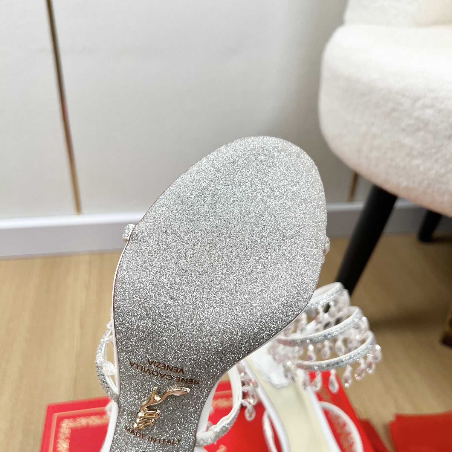 Rene Caovilla Jeweled Chandelier Crystal Teal Sandal  95mm - DopestKickz