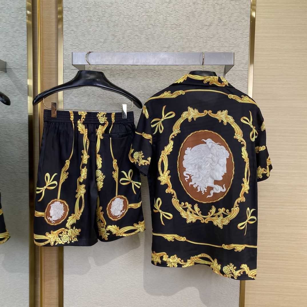 Versace Cameo Silk Shirt And Short - DopestKickz