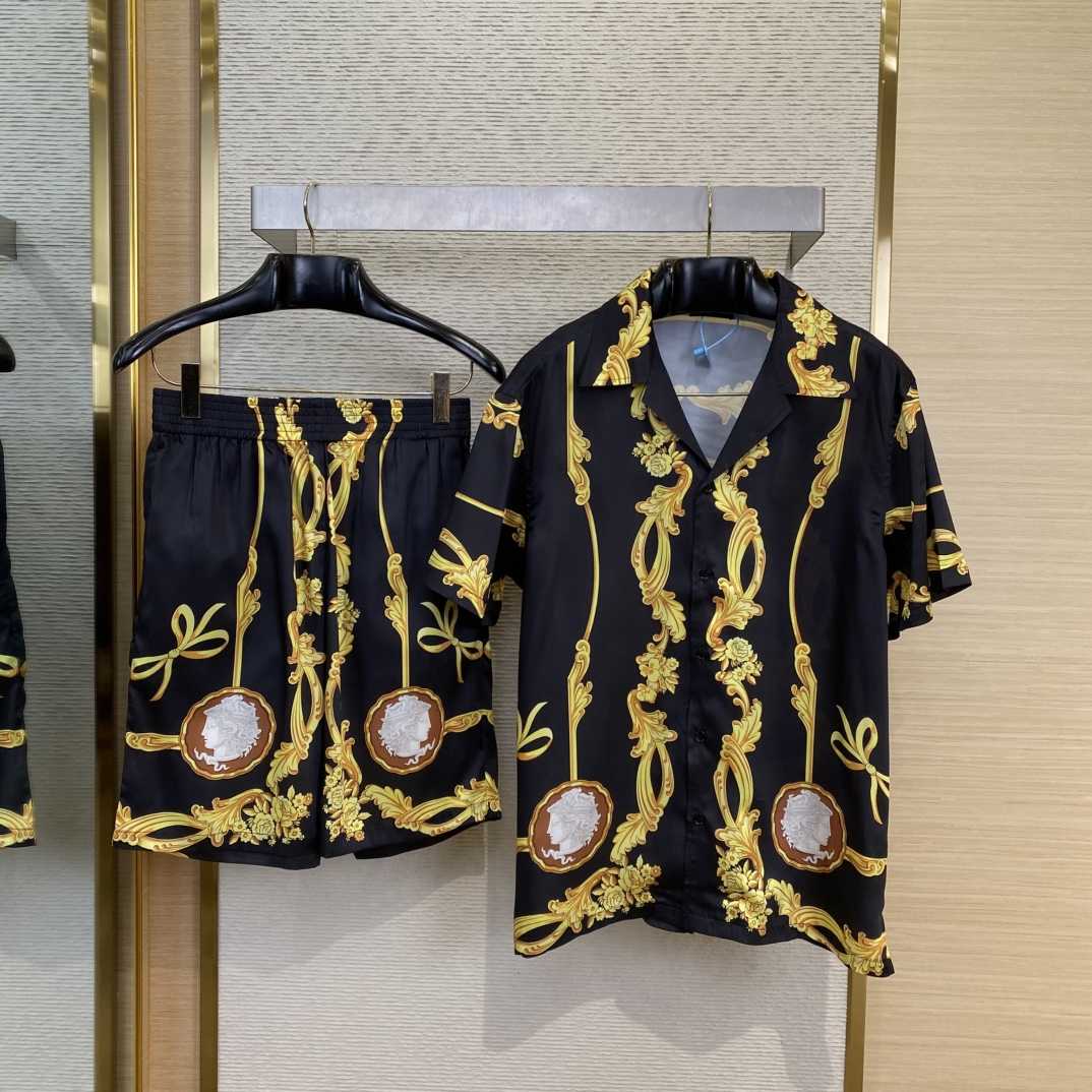Versace Cameo Silk Shirt And Short - DopestKickz