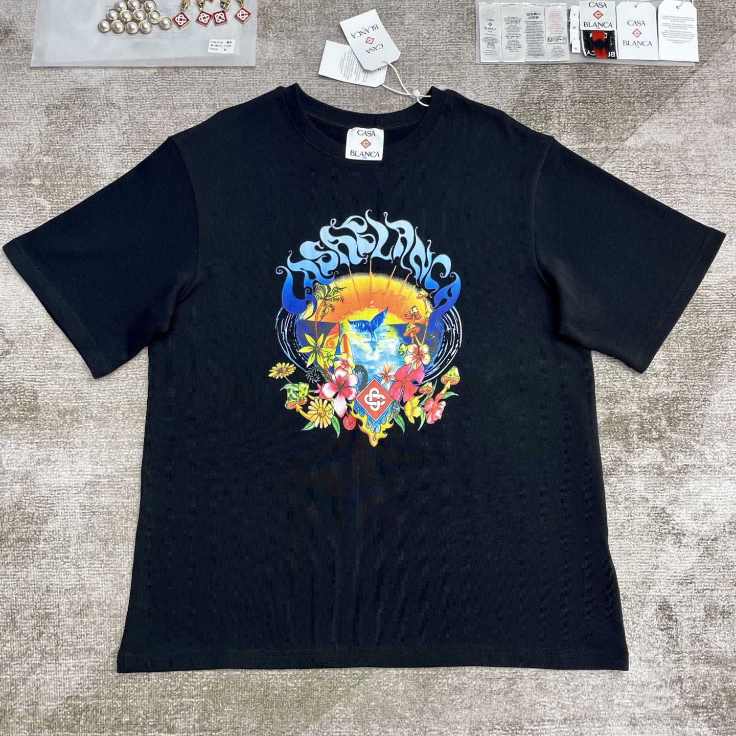 Casablanca Surf Trip Printed Tee - Black  C995 - DopestKickz