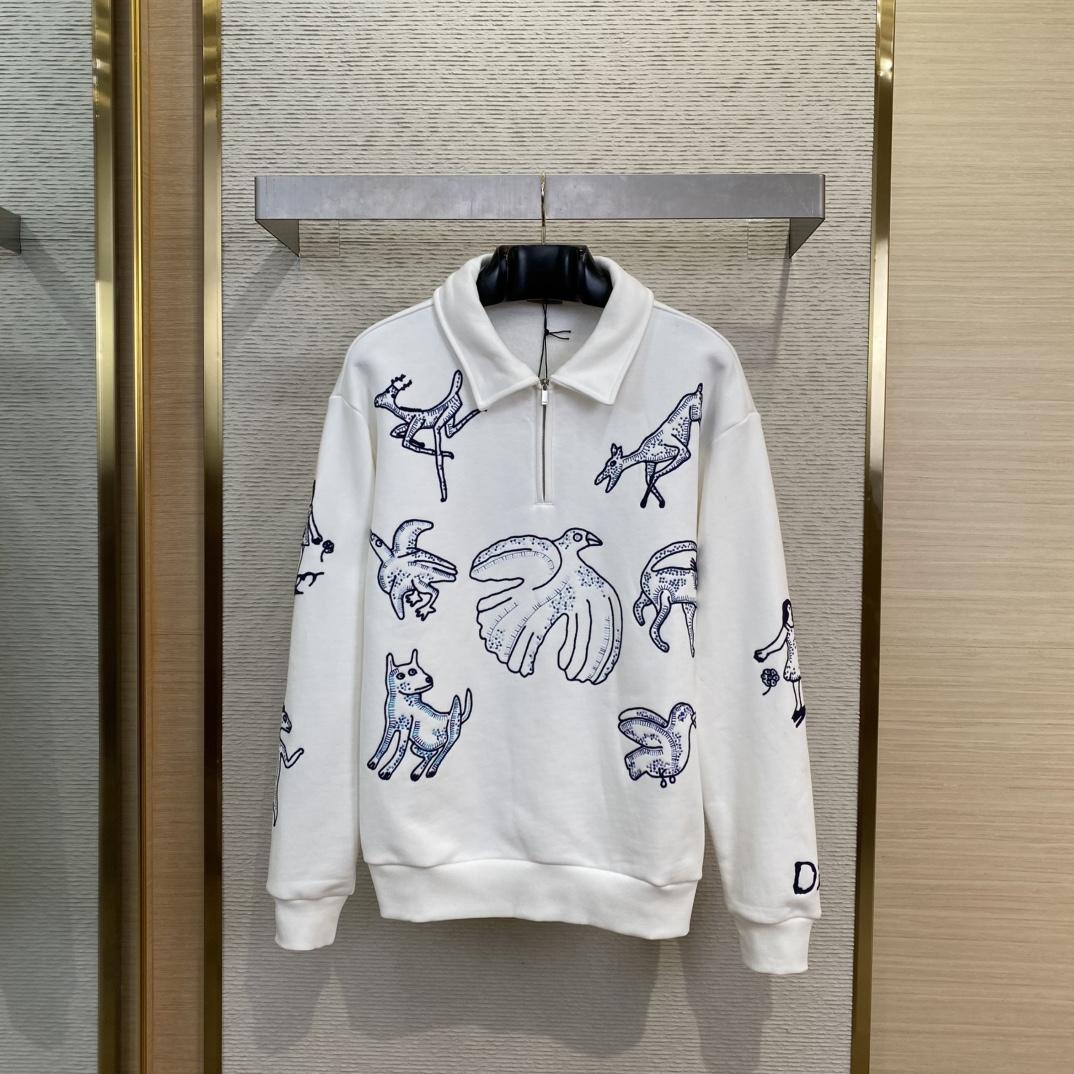 Dior Sweatshirt With Zipped Collar  - DopestKickz