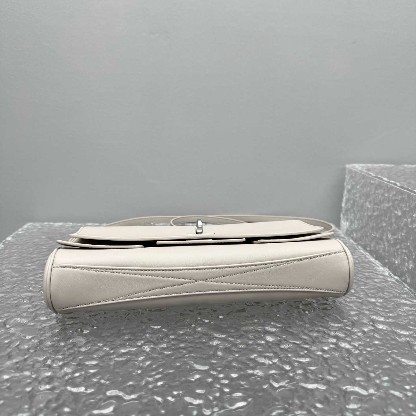 Balenciaga Bel Air Small Clutch On Strap In Almond  - DopestKickz