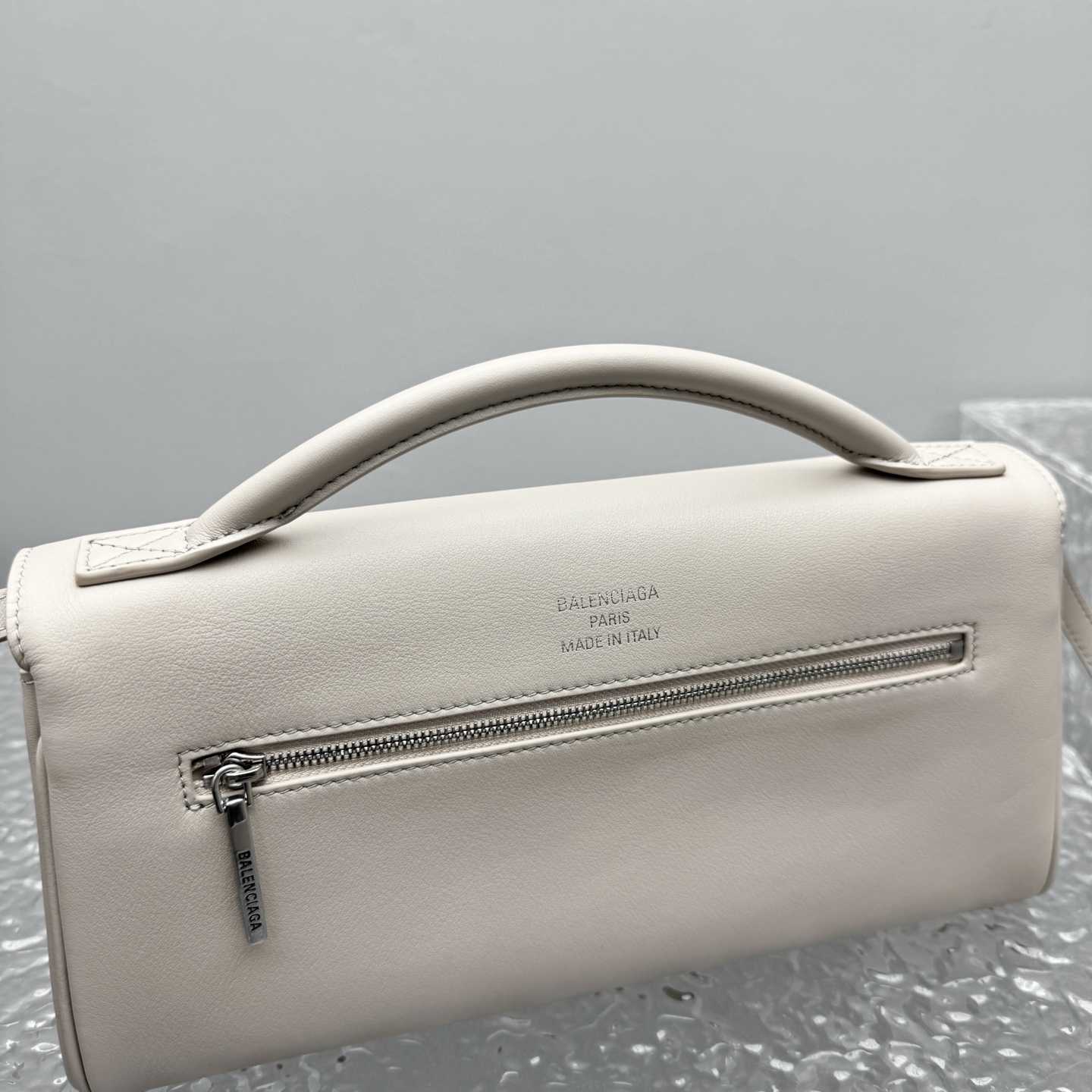 Balenciaga Bel Air Small Clutch On Strap In Almond  - DopestKickz