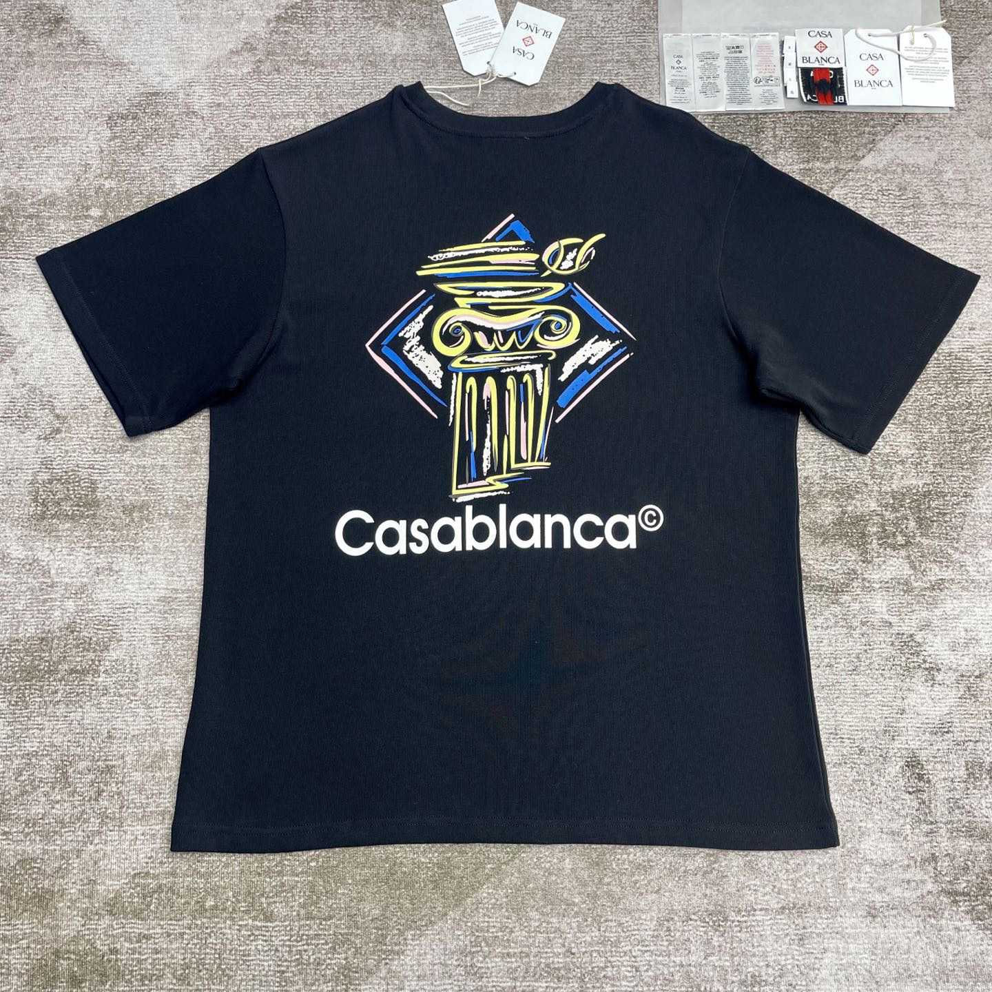 Casablanca Black Diamond Column Printed T-Shirt   C953 - DopestKickz