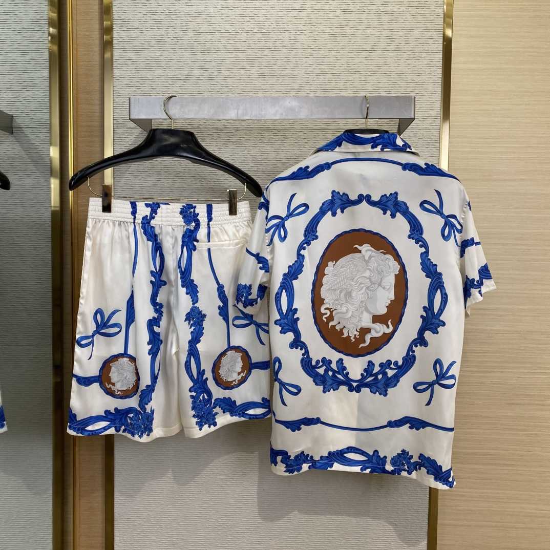 Versace Cameo Silk Shirt And Short - DopestKickz