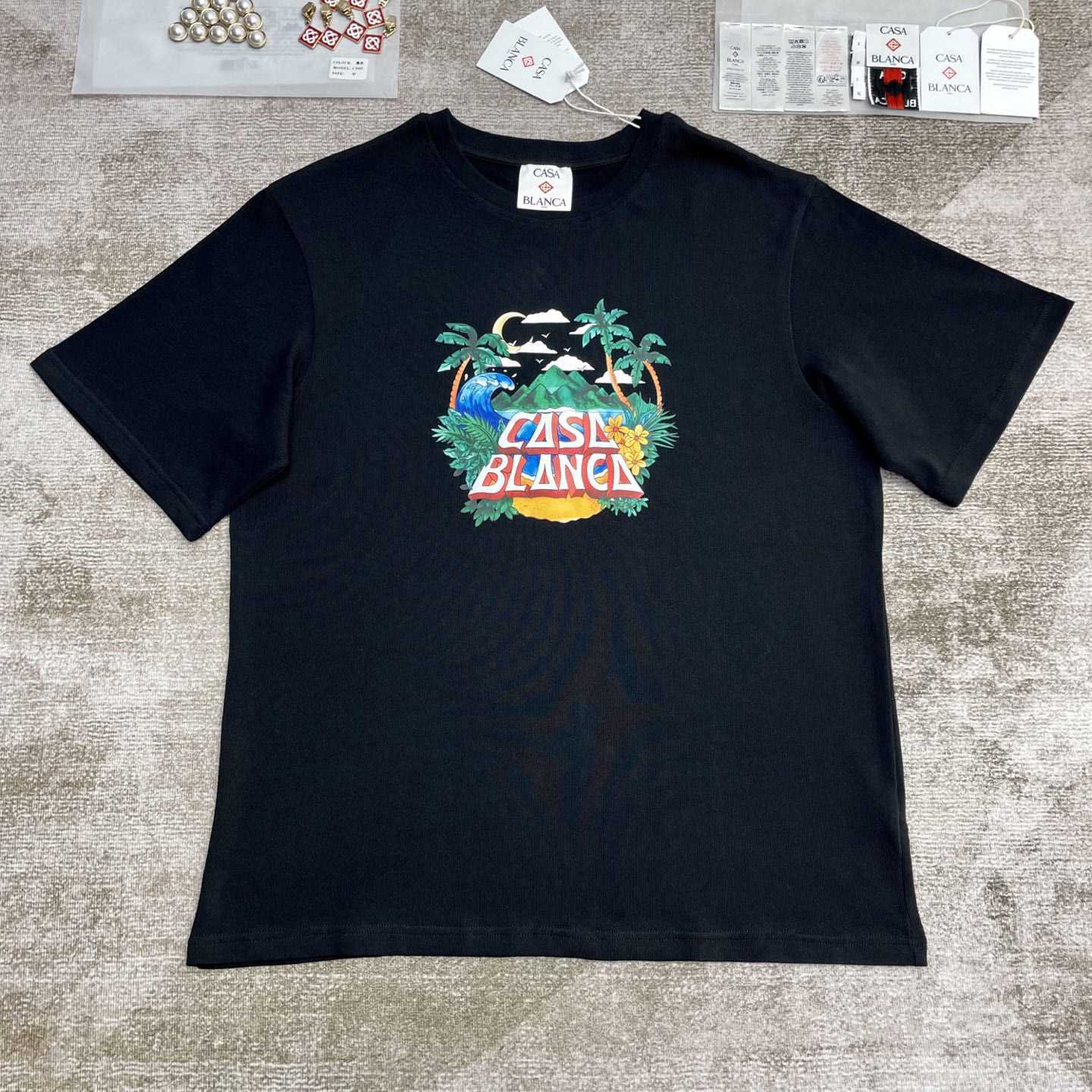 Casablanca Black 'Casa' Beach Wave T-Shirt   C990 - DopestKickz