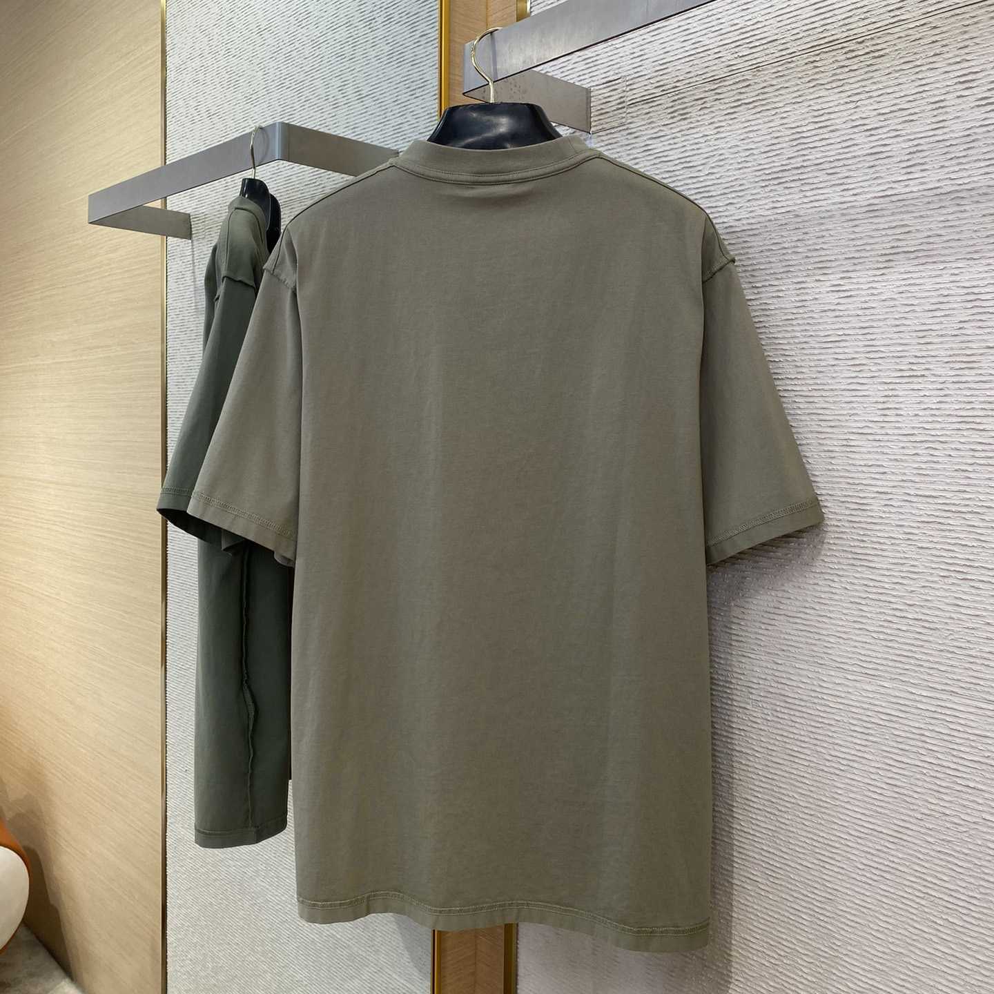 Balenciaga Inside-Out T-Shirt Medium Fit In Army Green - DopestKickz