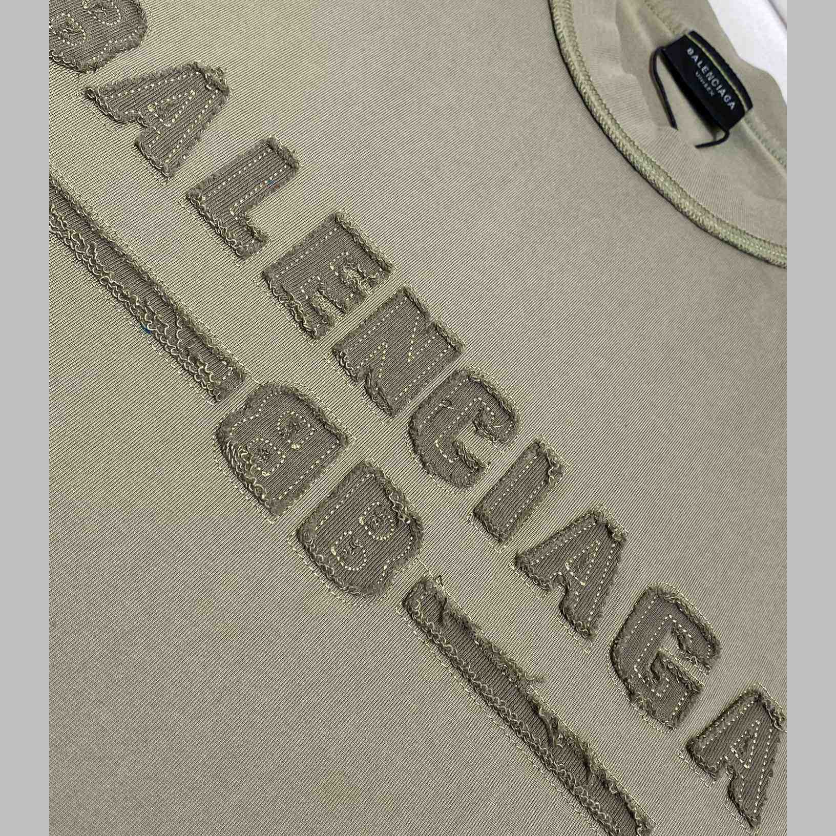 Balenciaga Inside-Out T-Shirt Medium Fit In Army Green - DopestKickz