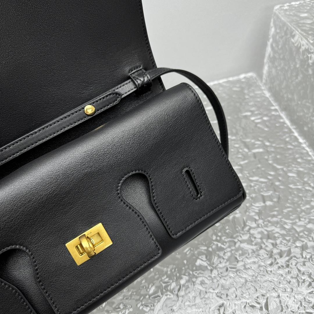 Balenciaga Bel Air Clutch On Strap Small In Black   - DopestKickz