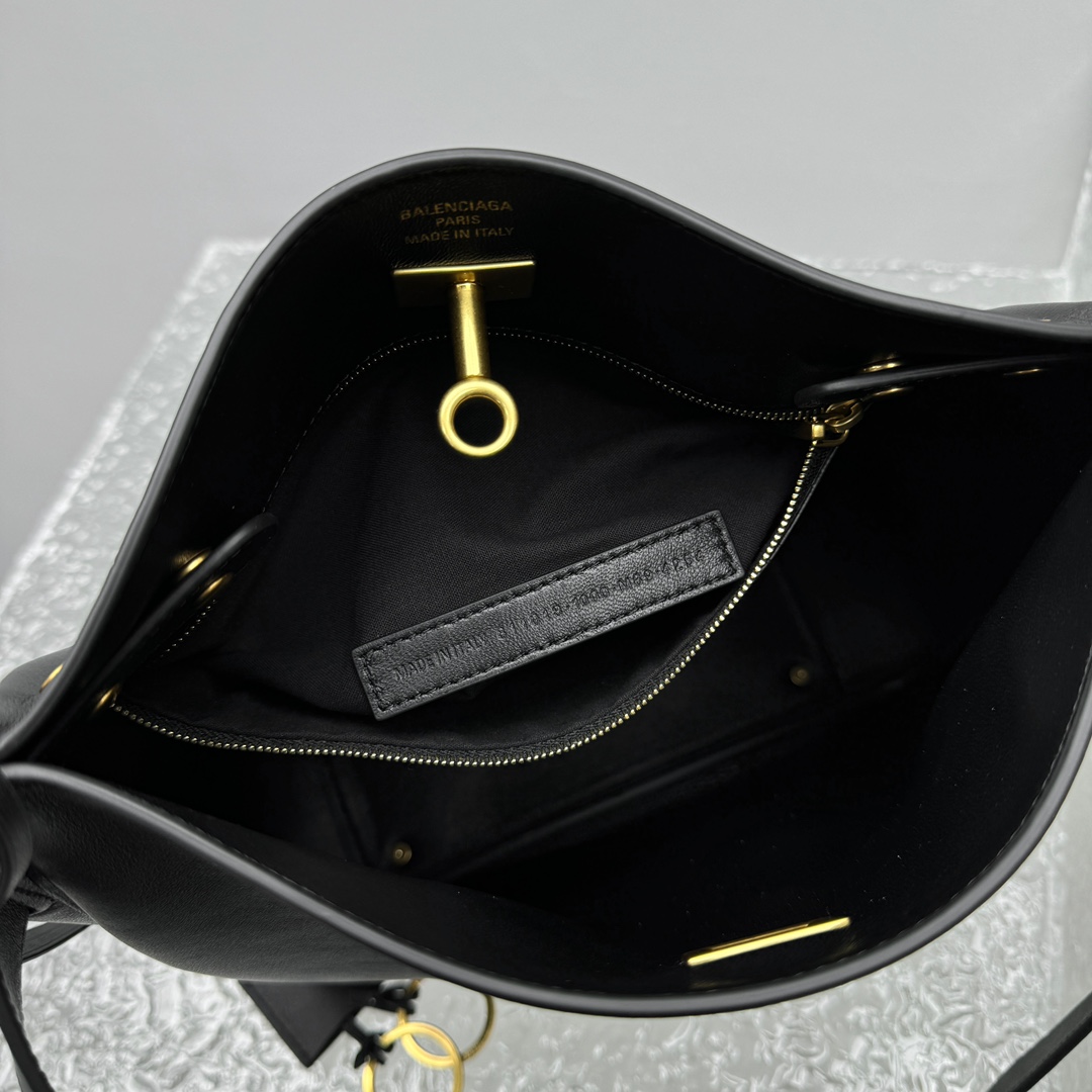 Balenciaga Bel Air Hobo Bag Small In Black - DopestKickz