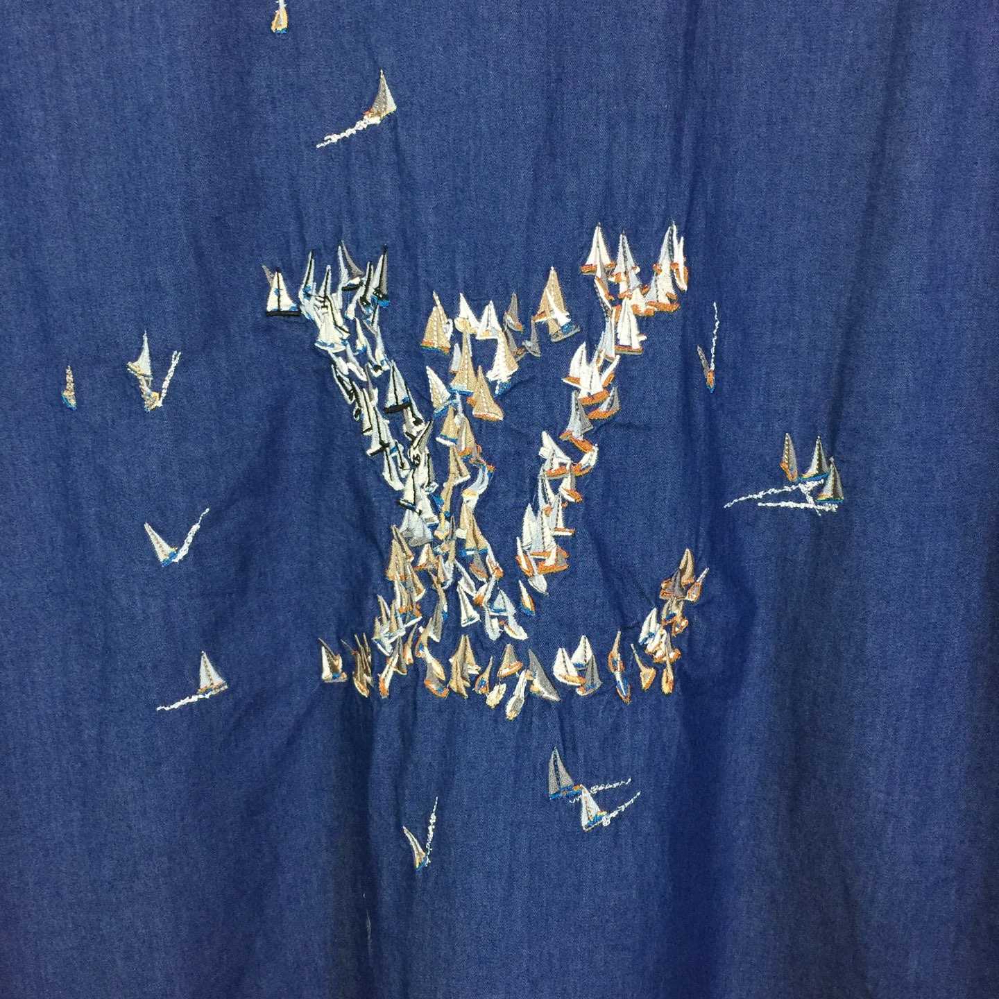 Louis Vuitton Embroidered Chambray Short-Sleeved Shirt   1AHVVX - DopestKickz