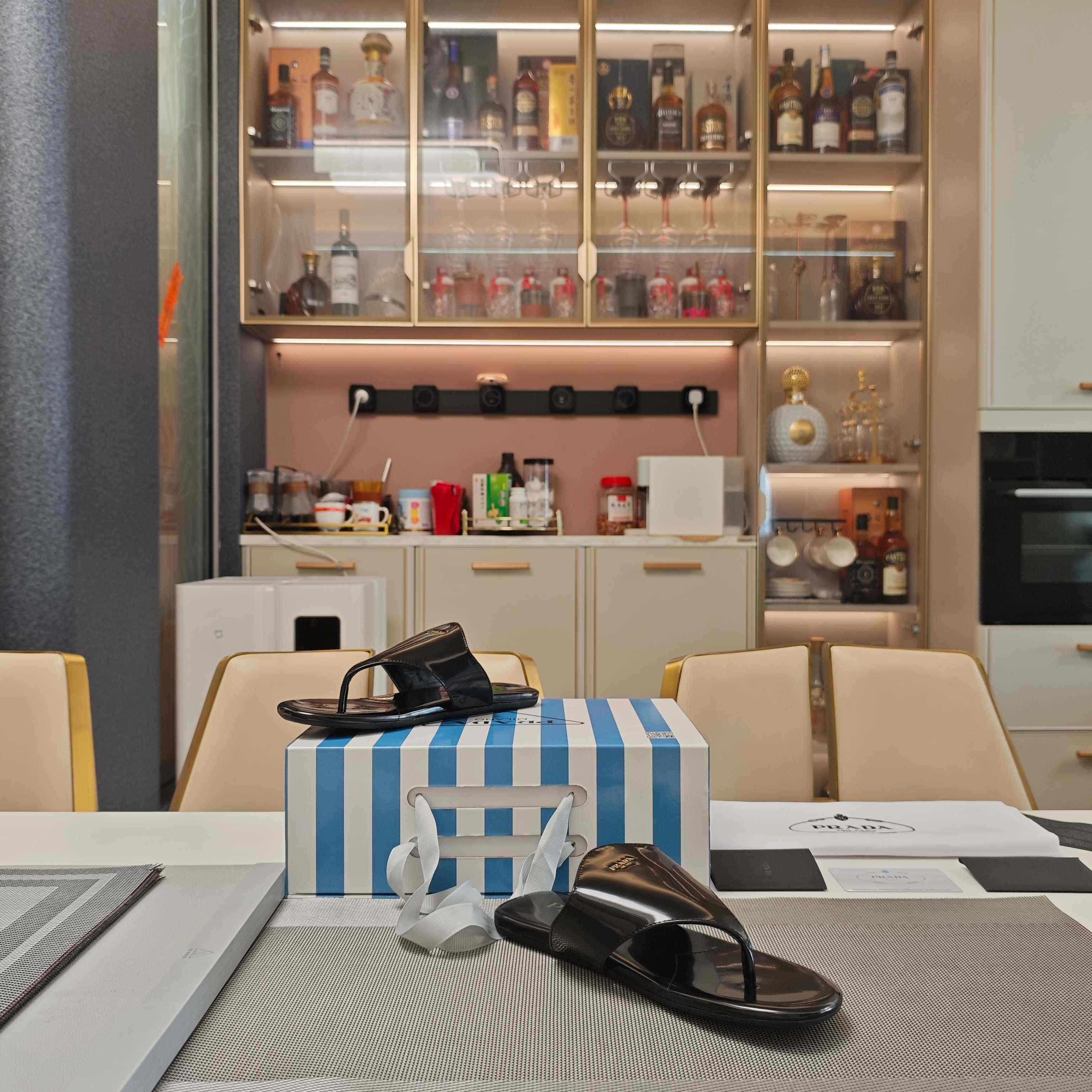 Prada Brushed Leather Thong Sandals - DopestKickz