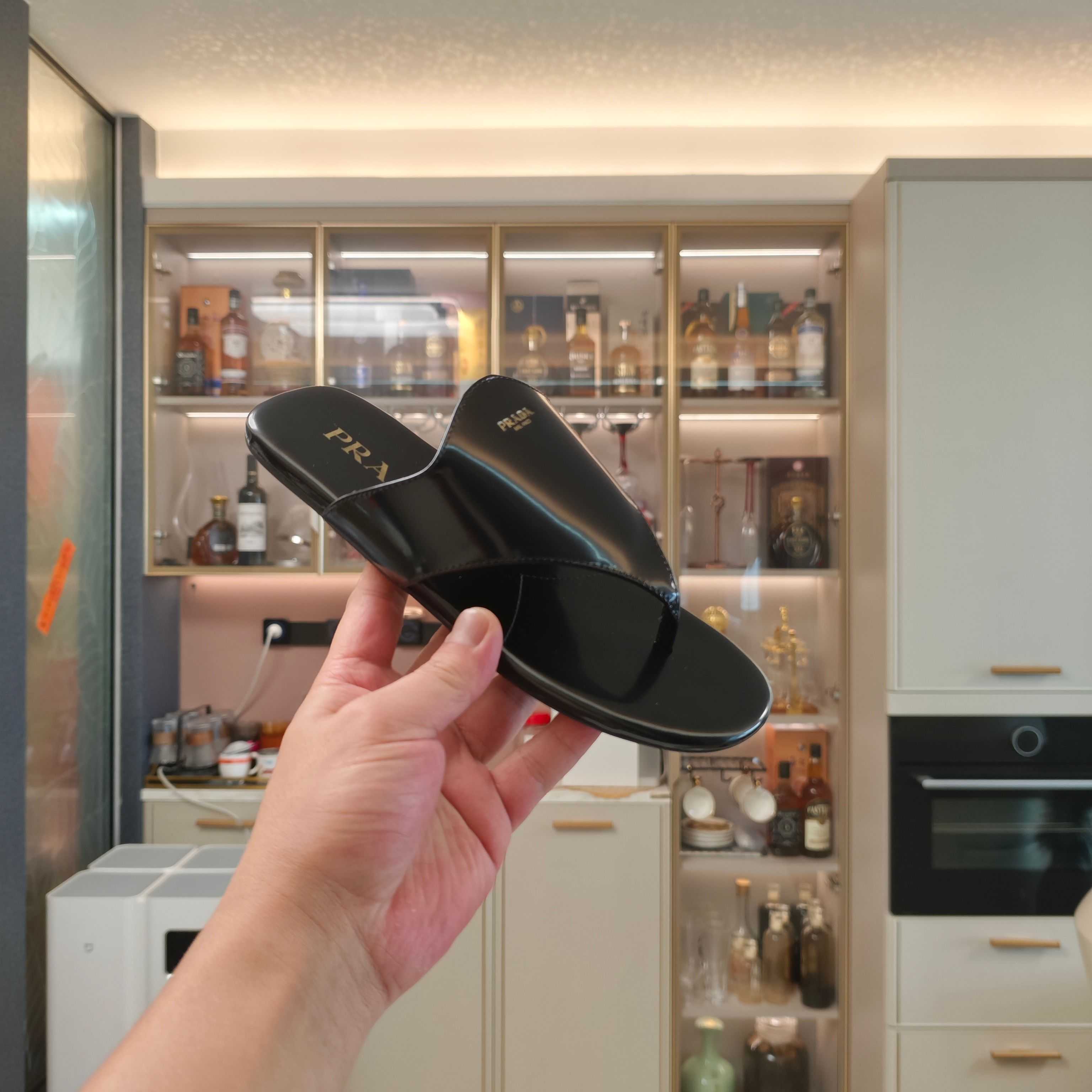 Prada Brushed Leather Thong Sandals - DopestKickz