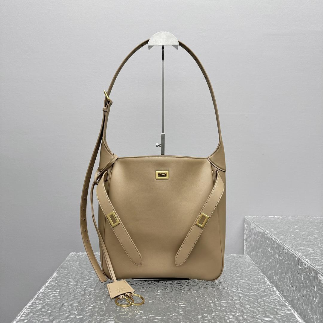 Balenciaga Bel Air Hobo Bag Small In Latte - DopestKickz