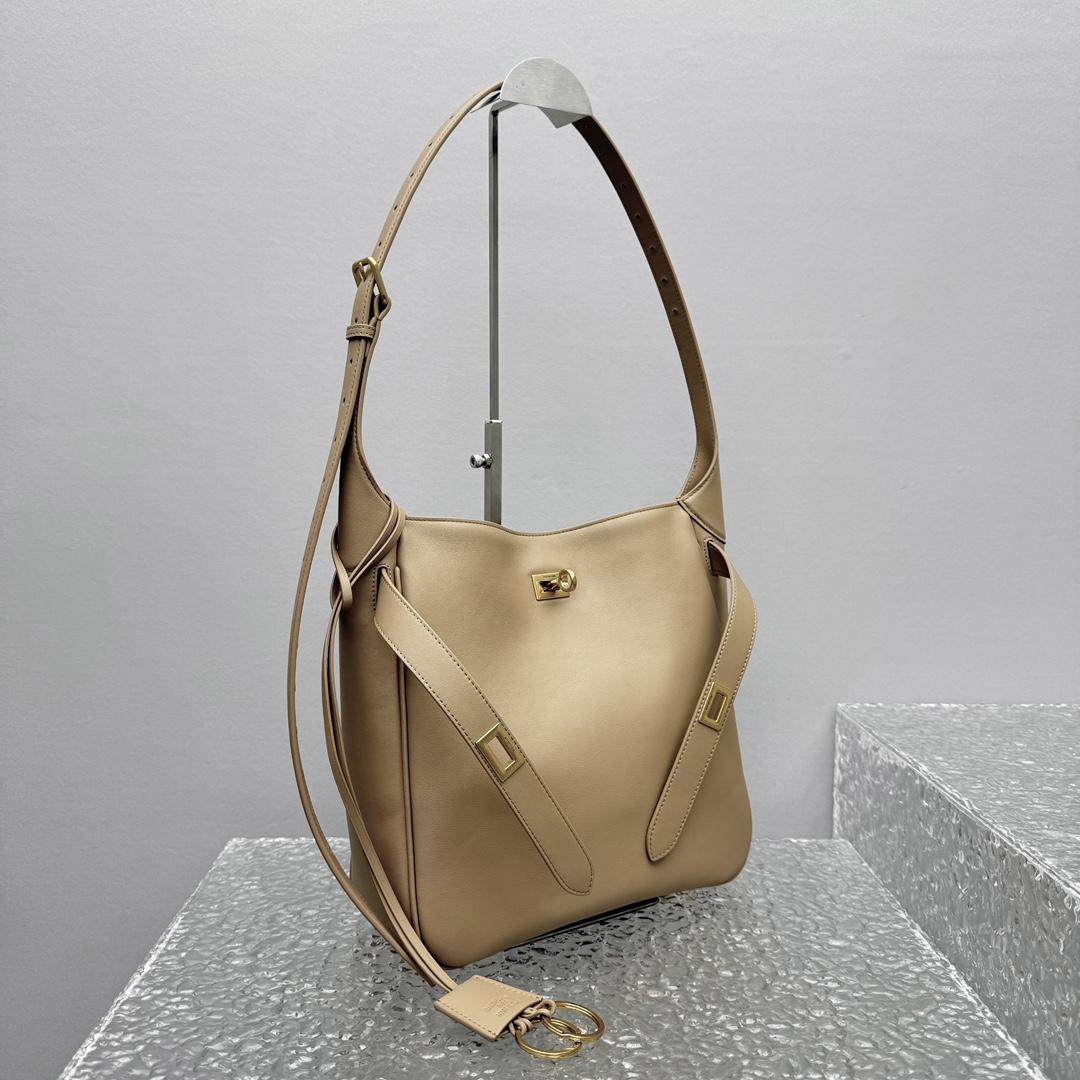 Balenciaga Bel Air Hobo Bag Small In Latte - DopestKickz