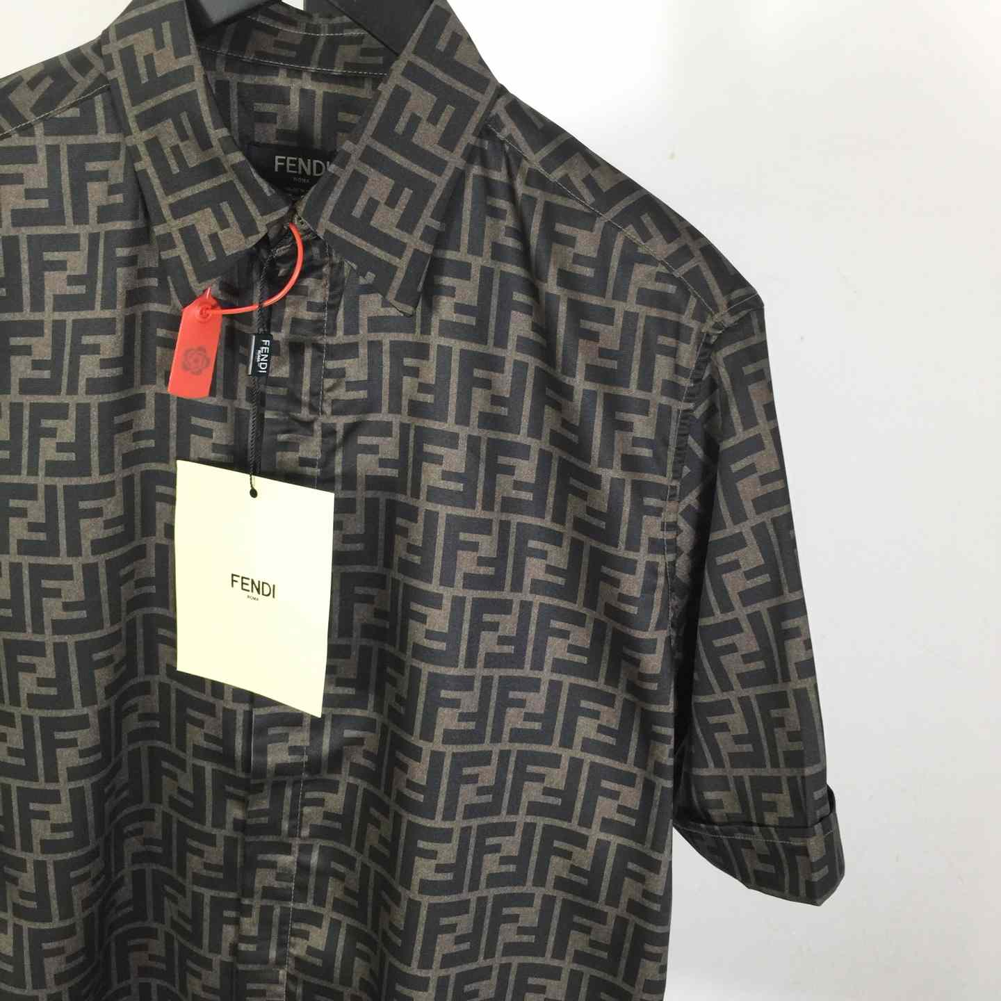 Fendi Brown Silk Shirt - DopestKickz