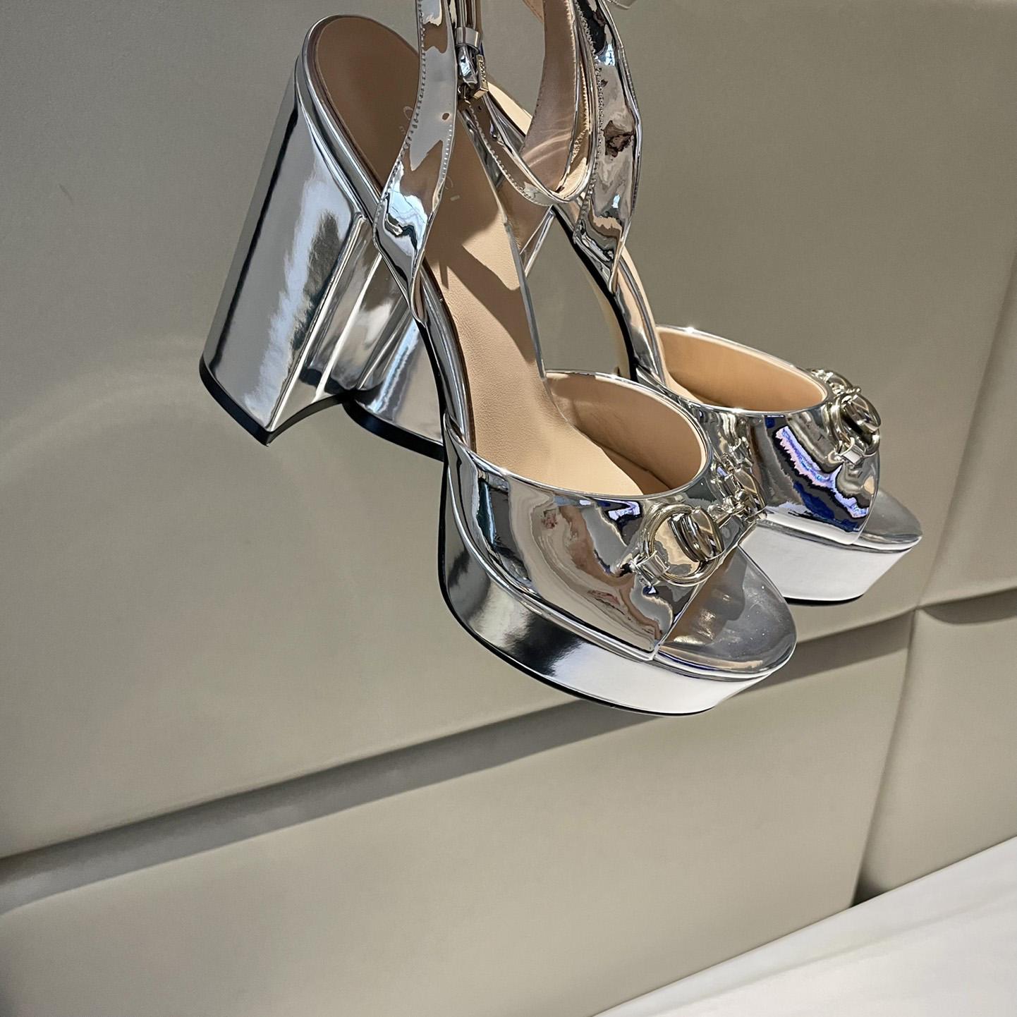 Gucci Silver Leather Sandals    11cm - DopestKickz