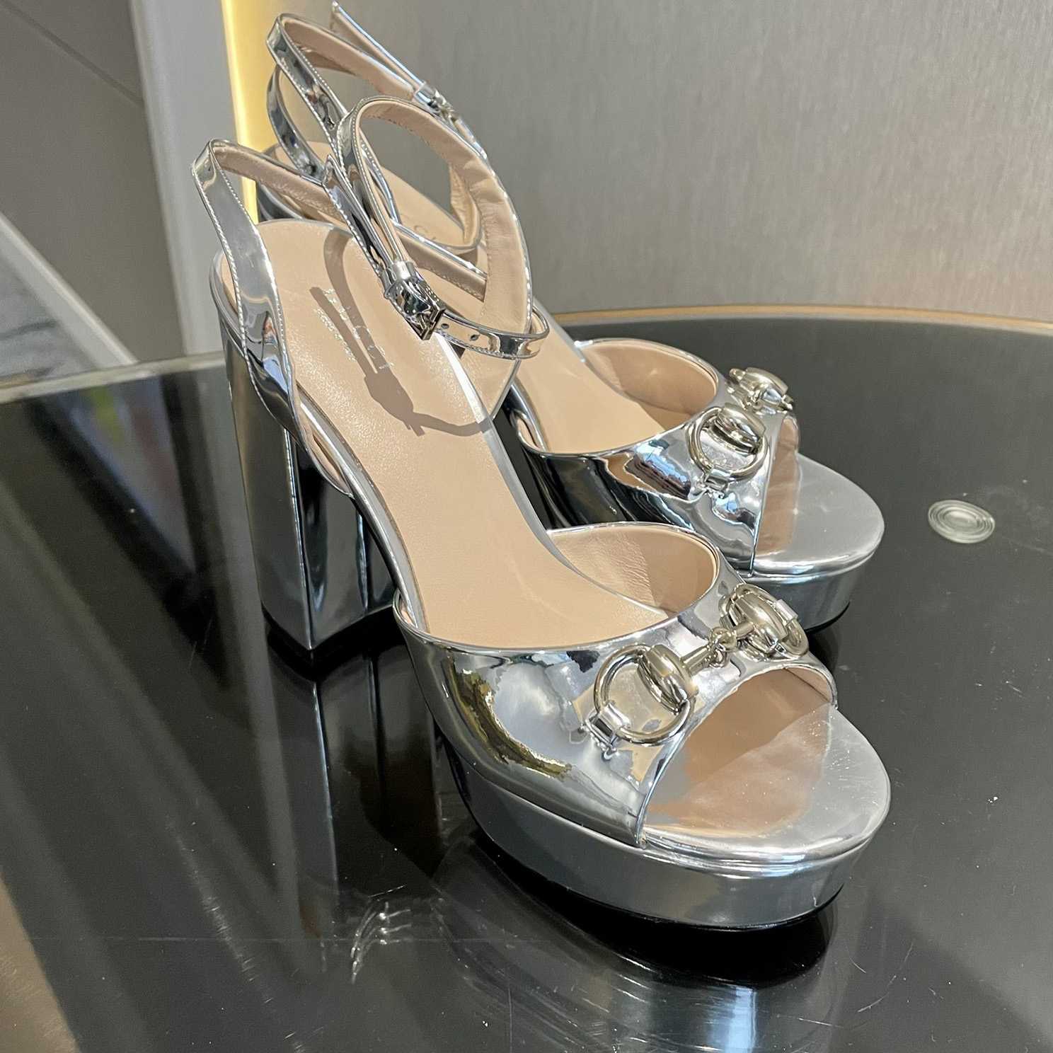 Gucci Silver Leather Sandals    11cm - DopestKickz