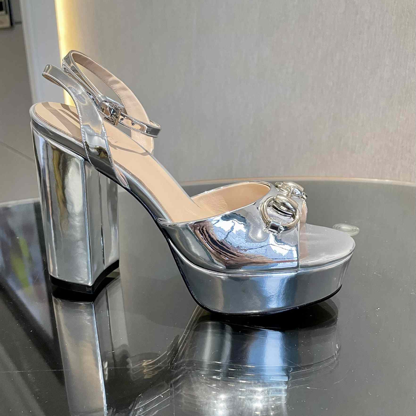 Gucci Silver Leather Sandals    11cm - DopestKickz