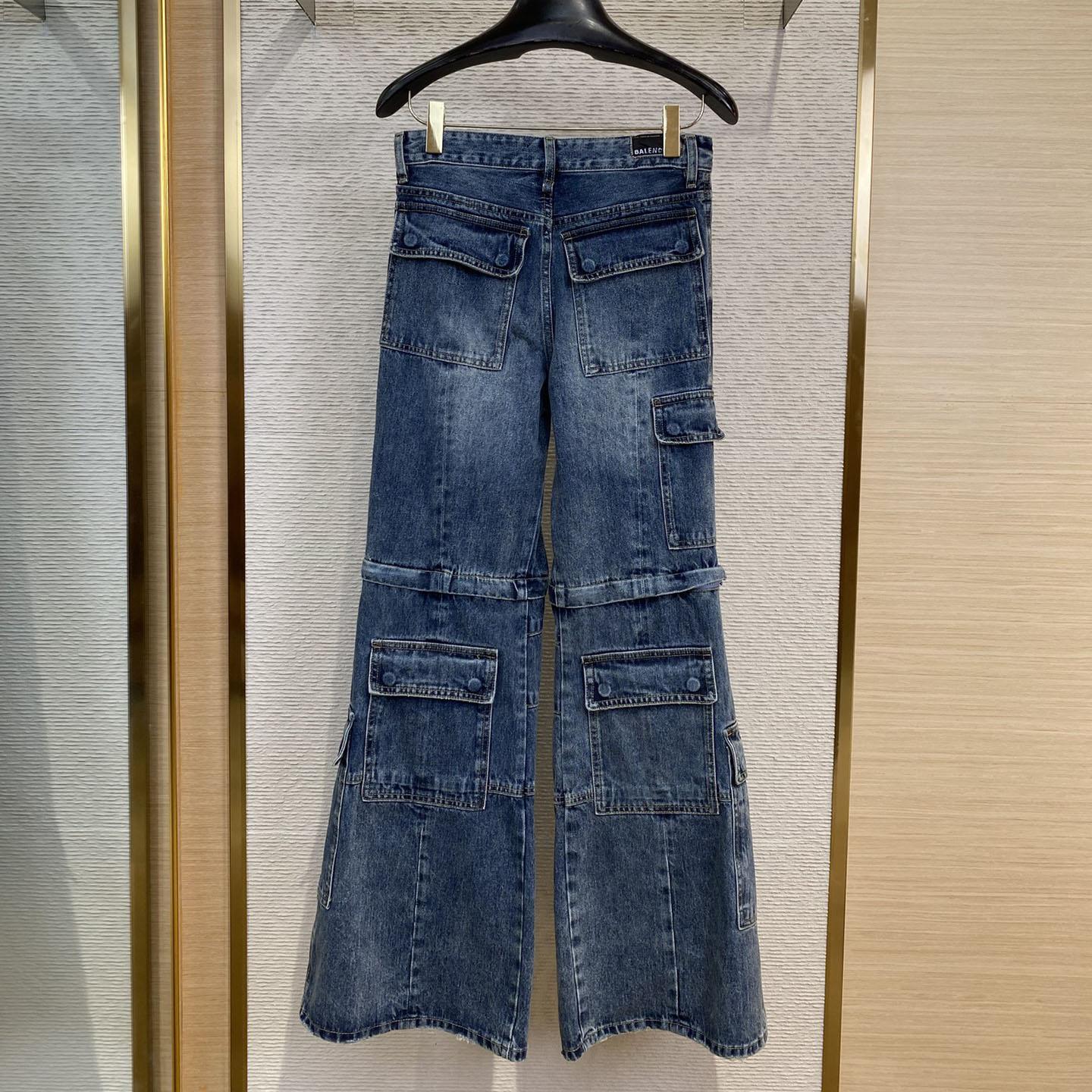 Balenciaga Flared Cargo Pants In Dark Blue - DopestKickz