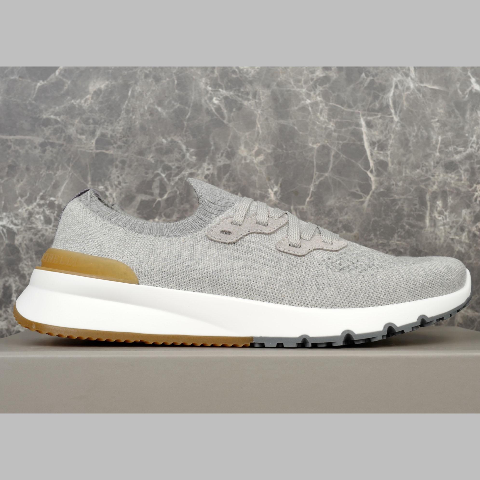 Brunello Cucinelli Cotton Chiné Knit Runners - DopestKickz