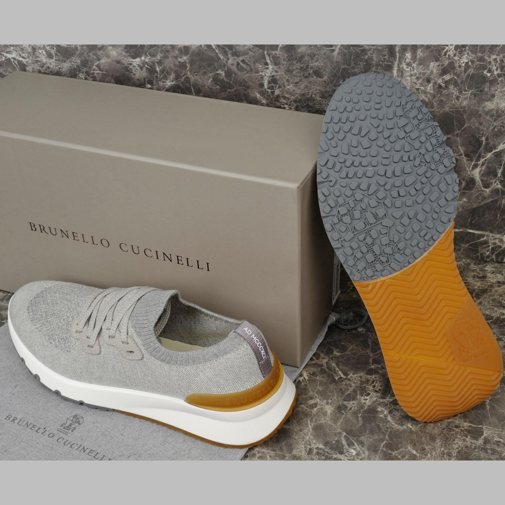 Brunello Cucinelli Cotton Chiné Knit Runners - DopestKickz