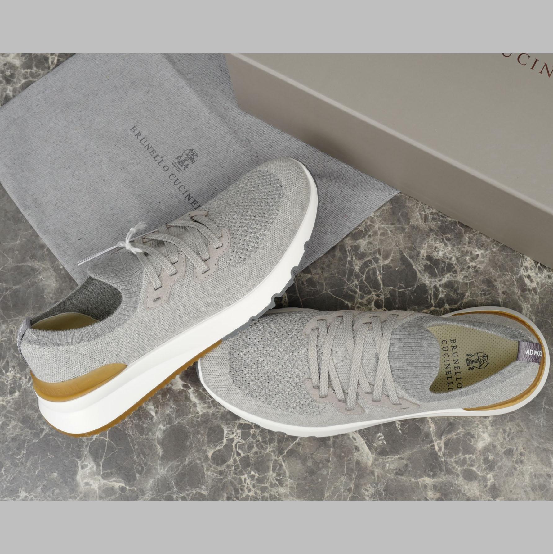 Brunello Cucinelli Cotton Chiné Knit Runners - DopestKickz