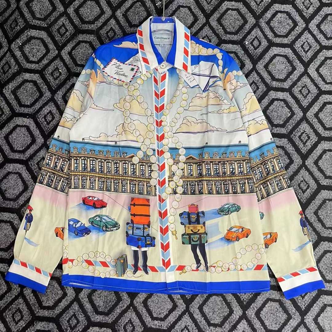 Casablanca Long-Sleeve Silk Shirt 'Place Casa' - DopestKickz