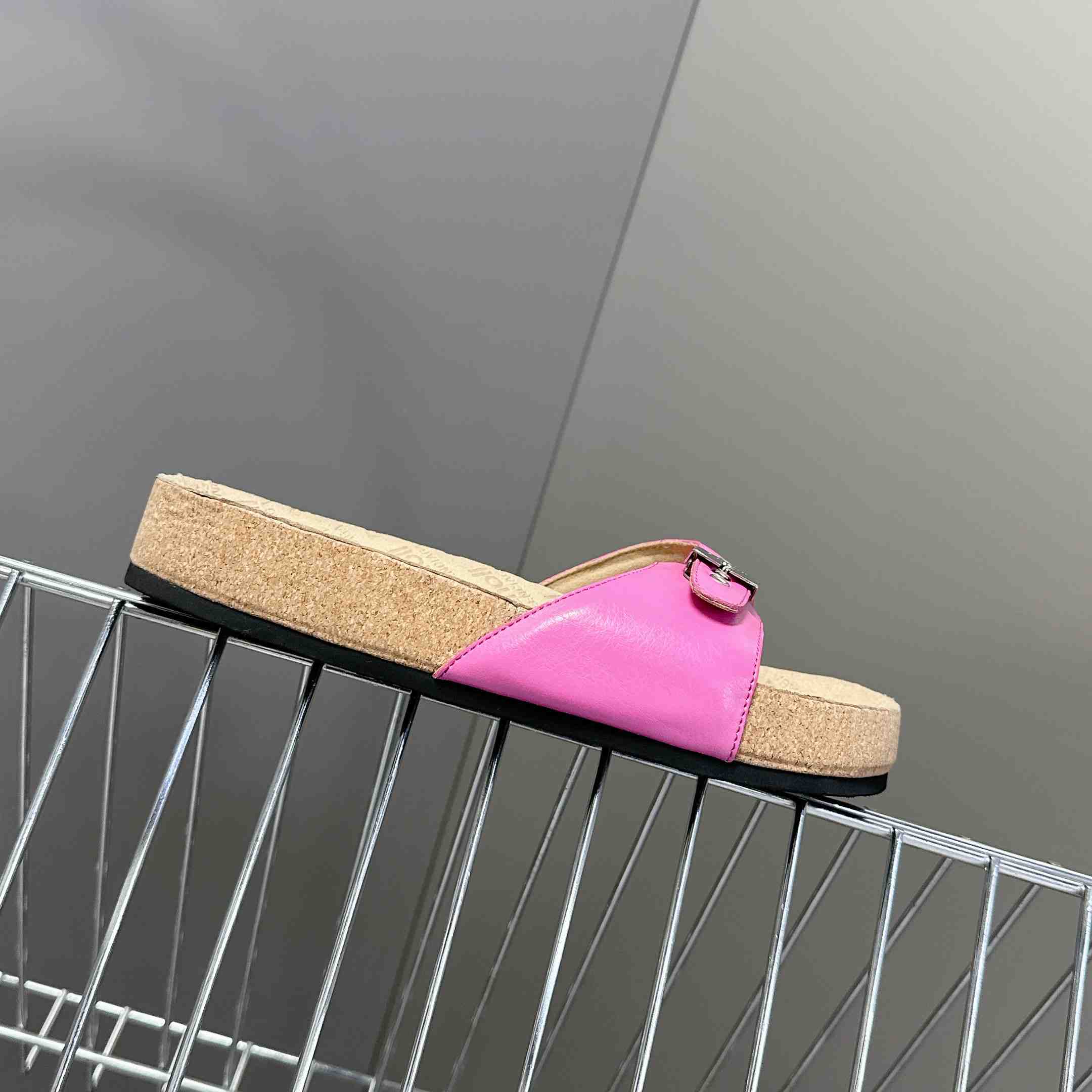 Balenciaga Scholl Flat Sandal In Glossy Pink - DopestKickz