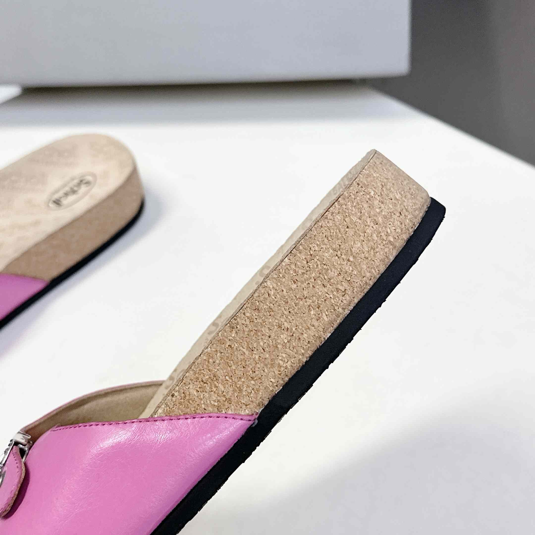 Balenciaga Scholl Flat Sandal In Glossy Pink - DopestKickz