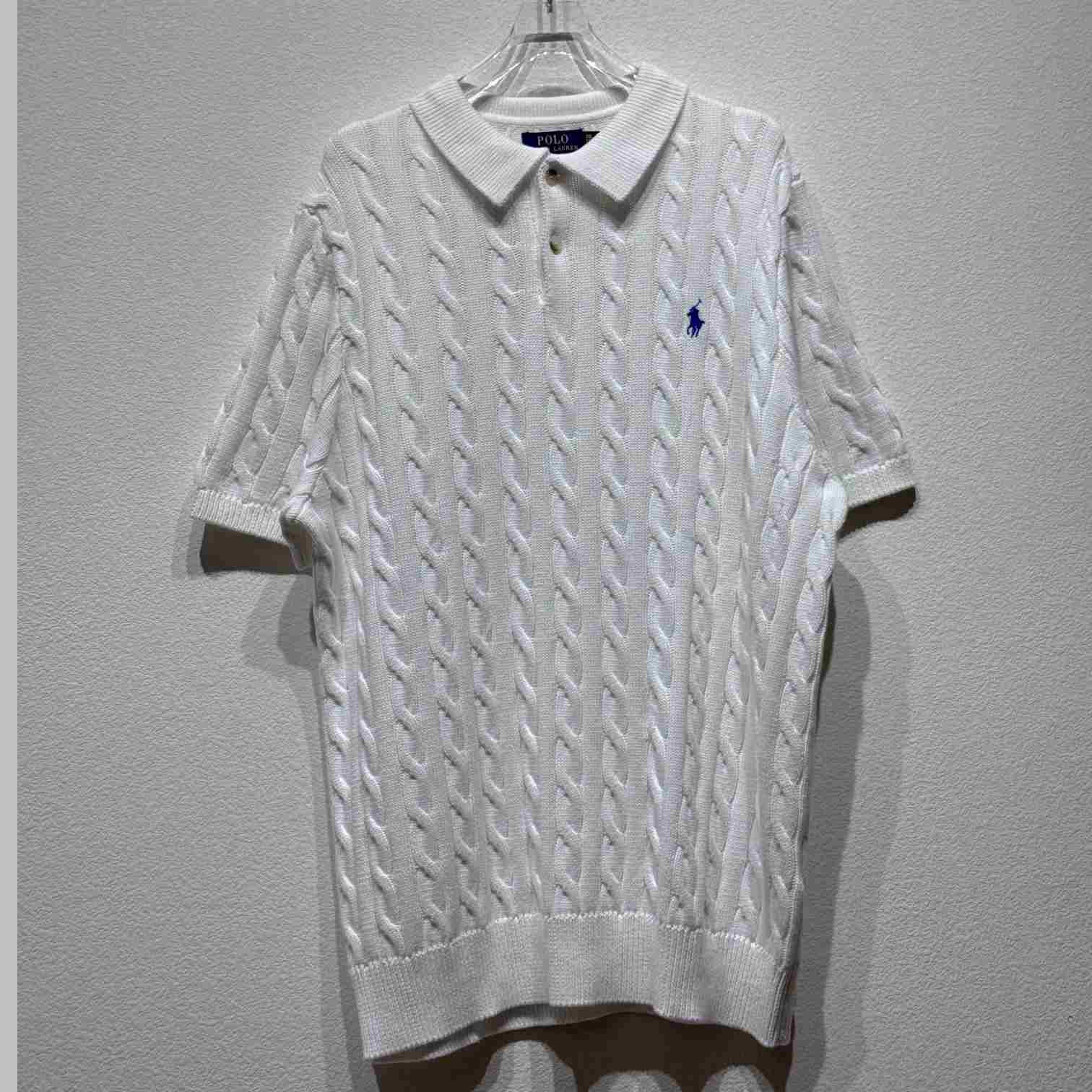 Ralph Lauren Cable-Knit Cotton Polo-Collar Sweater - DopestKickz