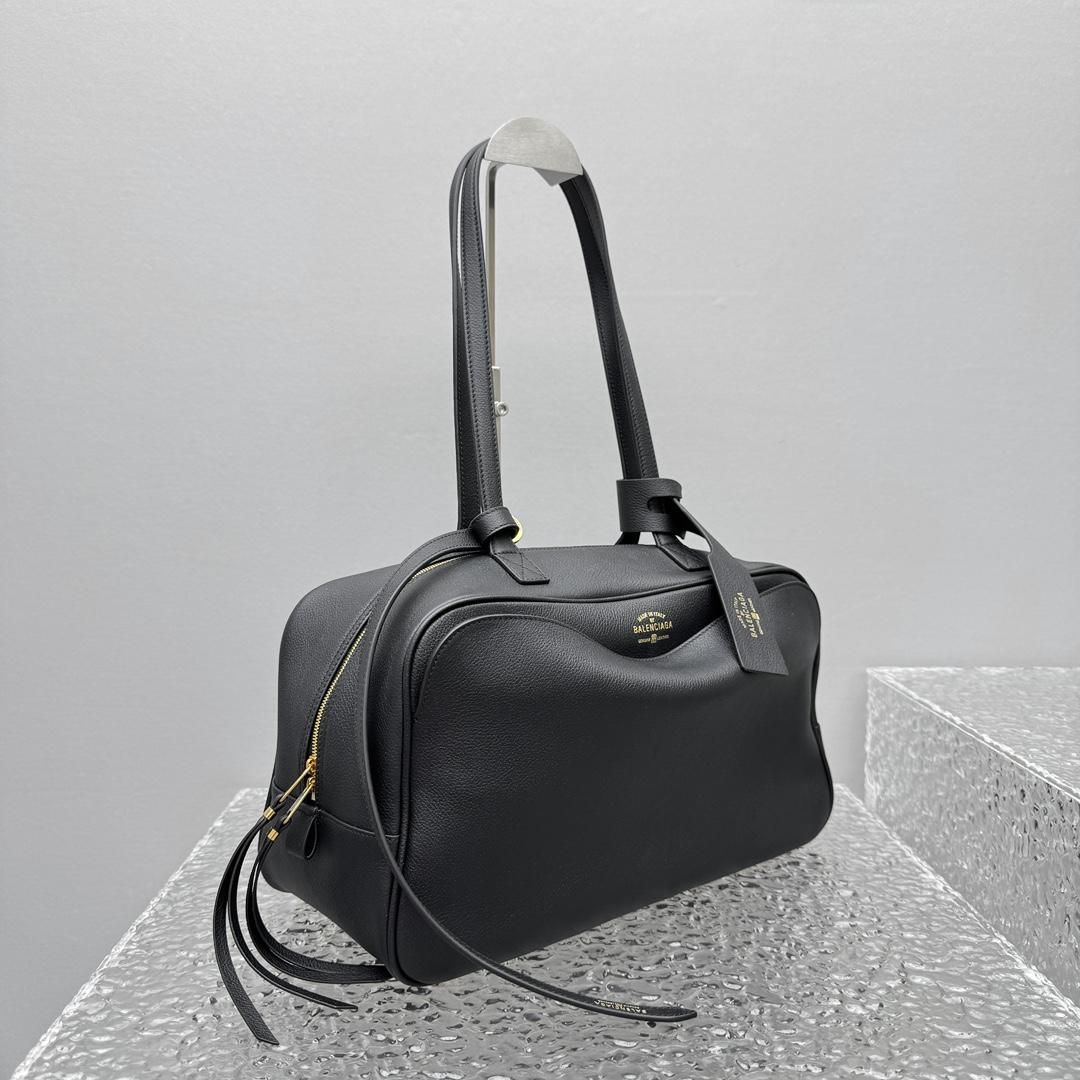 Balenciaga Carrie Bowling Bag Medium In Black  - DopestKickz