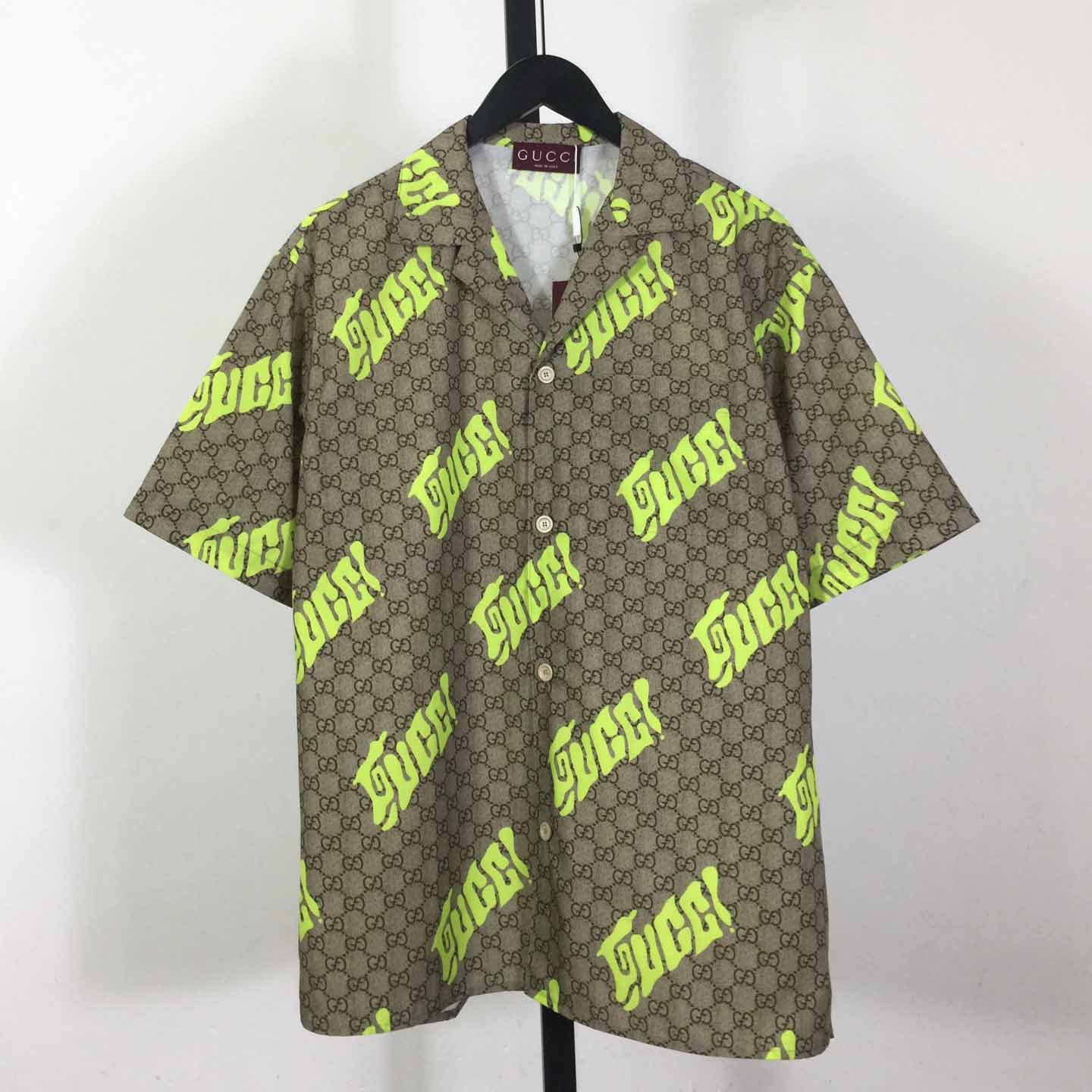 Gucci Printed Cotton Poplin Bowling Shirt - DopestKickz