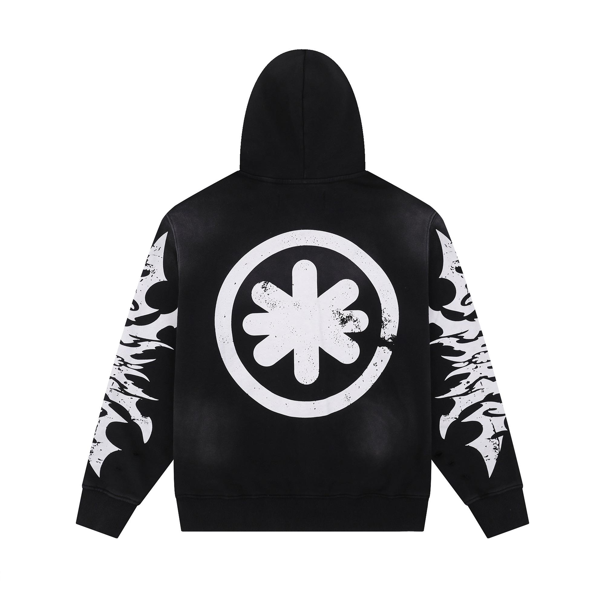 LostShdws Complex Con Exclusive Acid Wash Zip Up Hoodie Black - DopestKickz