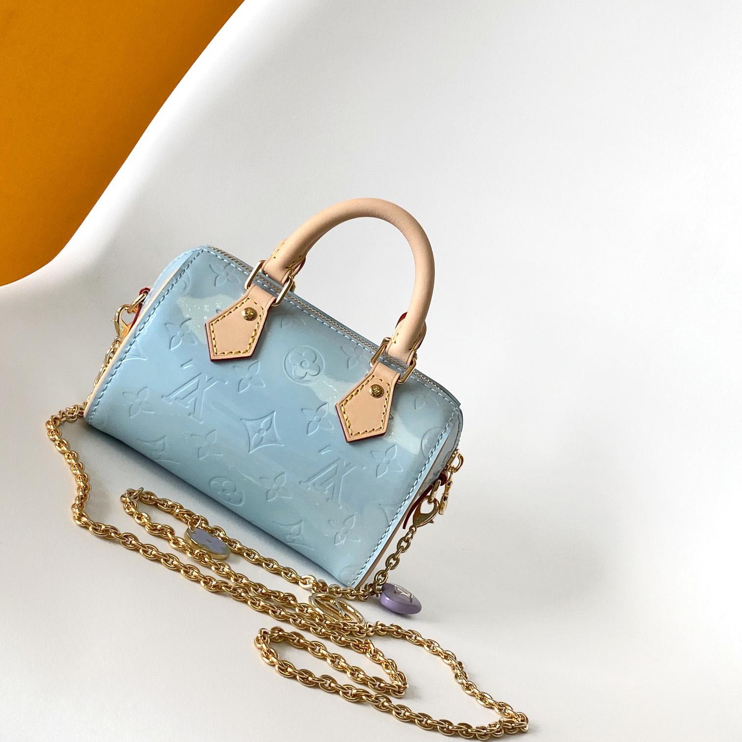 Louis Vuitton Nano Speedy Monogram Vernis Leather  16x10x7.5cm  M83000 - DopestKickz