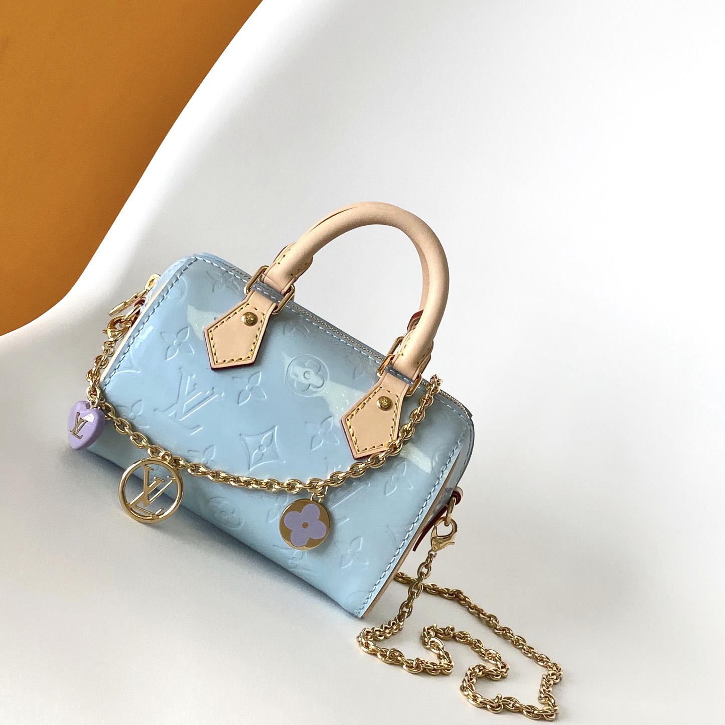 Louis Vuitton Nano Speedy Monogram Vernis Leather  16x10x7.5cm  M83000 - DopestKickz