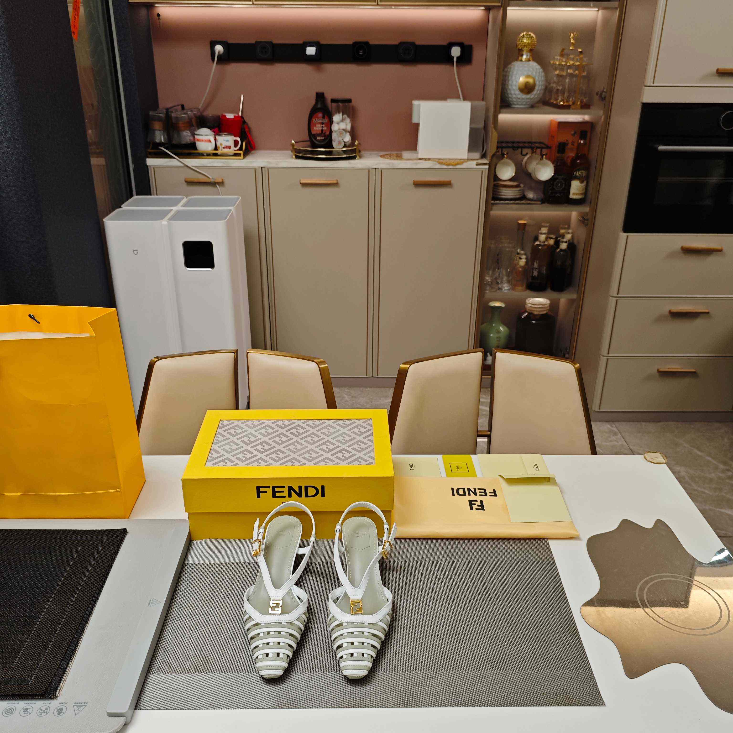 Fendi FFold Leather Low-heeled Slingbacks - DopestKickz